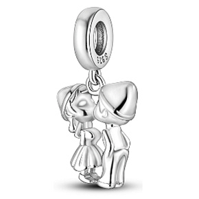 Sterling Silber 925 Kuss-Anhänger, Der Kuss gehört mir, der Kuss gehört dir, Liebesarmband-Anhänger