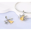 Charms Sterling Silber 925 Ägypten Pyramide, Kamel, Flugzeug, 3in1 Reisearmband Anhänger