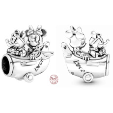 Charme Sterling Silber 925 Disney Abenteuer mit Mickey Mouse und Minnie. reisearmband Perle