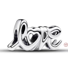 Charme Sterling Silber 925 Handwritten Liebe Perle auf Armband Liebe