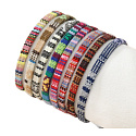 Böhmischer Stil Strand-Knöchelarmband, zufällige bunte Stoffe 8 Stück Kunst, Freundschaft, Surfen