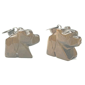 Tigerauge Bär Anhänger Naturstein, handgeschliffene Figur 1,8 x 2,5 x 8 mm, Stein der Sonne und Erde, bringt Glück und Reichtum