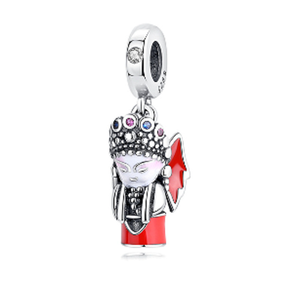 Sterling Silber 925 Peking Opernhaus, Reise-Armband-Anhänger