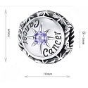 Charme Sterling Silber 925 Sternzeichen, Zirkonia Krebs, Perle für Armband