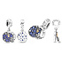 Charm Sterling Silber 925 Weihnachtsmann auf dem Mond 2in1, Weihnachtsarmband-Anhänger