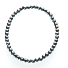 Hämatit-Armband elastischer Naturstein, Kugel 4 mm / 21 - 22 cm, für Männer, gesunder Blutstein