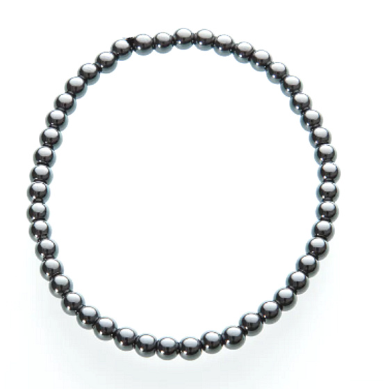 Hämatit-Armband elastischer Naturstein, Kugel 4 mm / 21 - 22 cm, für Männer, gesunder Blutstein