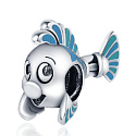 Sterling Silber 925 Disney Die kleine Meerjungfrau - Flunder Fisch, Perle für Armband