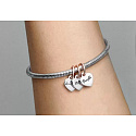 Sterling Silber 925 Sharable Charm Großmutter, Mutter und Tochter - Familie Generation Herzen 3in1, Anhänger Armband