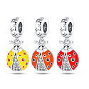 Charms Sterling Silber 925 Thermo - Marienkäfer mit Farbwechsel, Anhänger für Armband