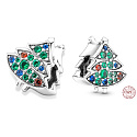 Charm Sterling Silber 925 Weihnachtsbaum, Weihnachtsanhänger, Weihnachtsarmband Perle