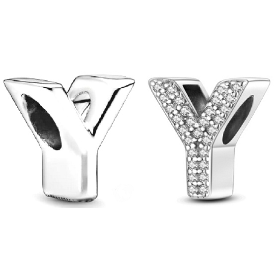 Sterling Silber 925 Alphabet Buchstabe Y, Perle für Armband