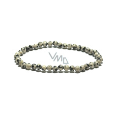 Jaspis Dalmatiner Armband elastisch Naturstein, Kugel 4 mm / 19 cm, Stein der positiven Energie Jaspis Dalmatiner Armband elastisch Naturstein, Kugel 4 mm / 19 cm, Stein der positiven Energie