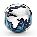 Charm Sterlingsilber 925 Planet Erde - blauer Planet überall zu Hause, also was auf der Erde? Stopper, Clip-Perle für das Armband Reisen