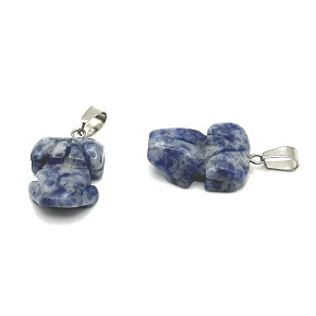 Sodalith Frosch für Glücksanhänger Naturstein ca. 20 x 15 mm, Kommunikationsstein