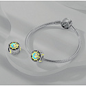 Charm Sterling Silber 925 Luminous - Tag / Nacht, Sonne / Mond, Stopper, Clip Perle auf Armband Universum