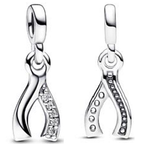 Charm Sterling Silber 925 Knochen Grußkarte - Mini Medaillon, Armband Anhänger Symbol