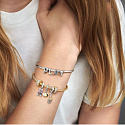Sterling Silber 925 Alphabet Buchstabe P, Perle für Armband