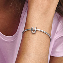 Sterling Silber 925 Alphabet Buchstabe U, Perle für Armband
