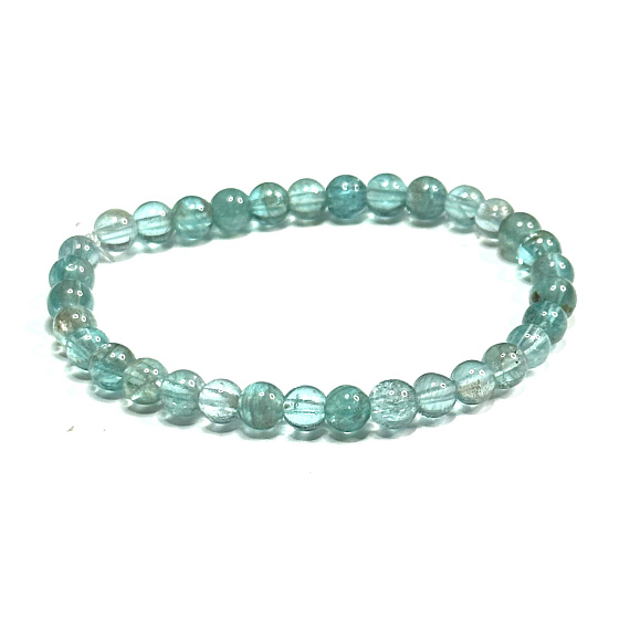 Apatit Armband elastisch Naturstein, Kugel 7 mm / 16 - 17 cm, Stein der Verwirklichung