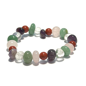 Chakra-Armband elastisch Naturstein, 16 - 17 cm