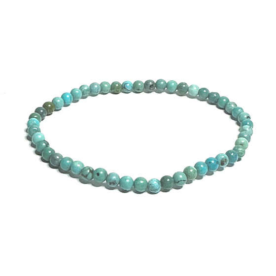 Türkisarmband elastisch Naturstein, Kugel 4 mm / 16 - 17 cm, Borstenstein, Talisman der Reisenden und Tierfreunde