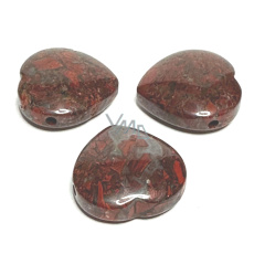 Jaspis Breccia Herz gebohrt Anhänger Naturstein 30 mm, Stein der positiven Energie Jaspis Breccia Herz gebohrt Anhänger Naturstein 30 mm, Stein der positiven Energie