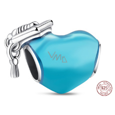 Charme Sterling Silber 925 Graduation - blau Graduierung Herz, Absolvent, Graduierung Armband Perle