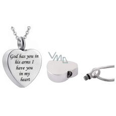 Urnen-Gedenkanhänger, Herz wasserdicht, Edelstahl 25 x 20 mm + Kette 50 cm Urnen-Gedenkanhänger, Herz wasserdicht, Edelstahl 25 x 20 mm + Kette 50 cm