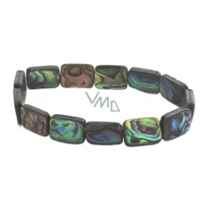 Paua mušle / Abalon s duhovou hrou barev náramek 10 x 17 mm / 16 - 17 cm, symbol ochrany a životní rovnováhy Paua mušle / Abalon s duhovou hrou barev náramek 10 x 17 mm / 16 - 17 cm, symbol ochrany a životní rovnováhy