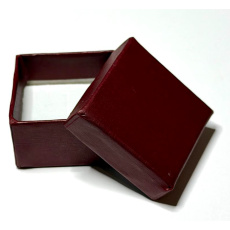 Krabička karton s houbičkou na šperky vínově červená 4 x 4 x 2,5 cm