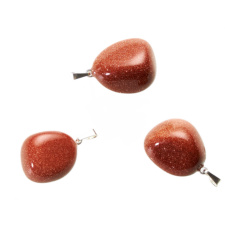 Goldstein Gold Trommel Anhänger 2,2 - 3 cm, 1 Stück, Stein des Ehrgeizes Goldstein Gold Trommel Anhänger 2,2 - 3 cm, 1 Stück, Stein des Ehrgeizes