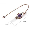 Onyx Merkaba Pendel + Klarquarz + Bronze, Natursteinanhänger 7,7 cm, Kette ca. 26,5 cm