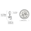 Charm Sterlingsilber 925 Stier, Charging Bull - Wall Street im Finanzzentrum von New York City, Anhänger für Reise-Armband