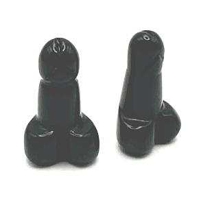 Chalcedon schwarz Penis zum Glück, Naturstein zum Bauen ca. 3 cm