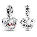 Sterling Silber 925 Disney Winnie the Pooh und Ferkel - Es kommt nicht darauf an, was wir haben, sondern wen wir haben, 2in1 Herz-Anhänger für Armband