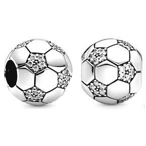 Charme Sterling Silber 925 Glitzernde Fußball, Perle auf Armband Sport Charme Sterling Silber 925 Glitzernde Fußball, Perle auf Armband Sport