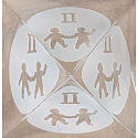 Kristallglas Pyramide klar mit Sternzeichen Zwillinge