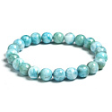 Larimar-Armband elastischer Naturstein, Kugel 7 mm / 16 - 17 cm, Stein des mythischen Atlantis