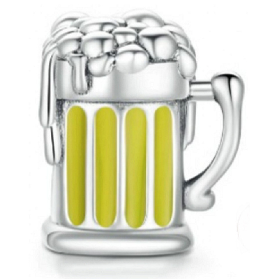 Charme Sterling Silber 925 Bier, Perle für Armband, Essen und Trinken