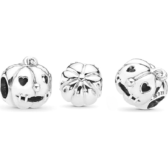 Charme Sterling Silber 925 Haunted Kürbis, Halloween Armband Perle
