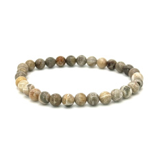 Celestin Chrysantheme Armband elastisch Naturstein, Kugel 6 mm / 16 - 17 cm