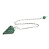 Malachit Pendel 2,5 cm + 18 cm Kette mit Perle, Wunschstein