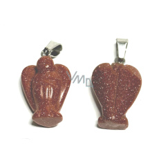 Goldstein Gold Schutzengel Anhänger handgeschliffen 2 - 2,2 cm, Ehrgeiz Stein Goldstein Gold Schutzengel Anhänger handgeschliffen 2 - 2,2 cm, Ehrgeiz Stein