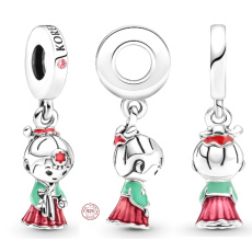 Charm Sterling Silber 925 Korea Koreanische Hanbok Puppe Anhänger, Reise-Armband-Anhänger