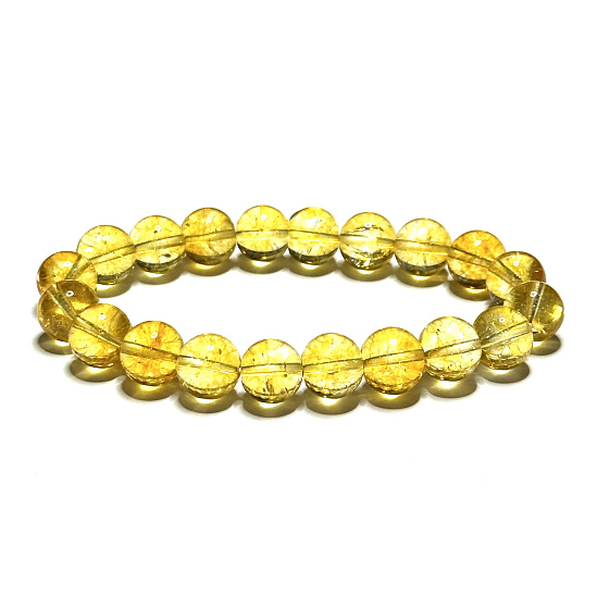 Citrin Armband elastisch Naturstein, Kugel 10 mm / 19 cm, Stein des Überflusses, des Erfolgs