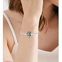 Charm Sterlingsilber 925 Schädel schwarz und goldenes Kreuz, Perle für Armband Halloween