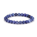 Dumortierit Armband elastisch Naturstein, Kugel 8 mm / 16-17 cm, Jugend im Herzen