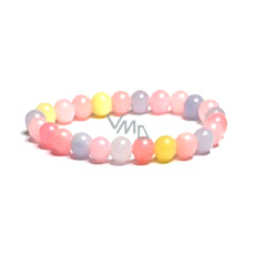 Morganit Armband elastisch Naturstein, Kugel 8 mm / 16-17 cm, Stein der göttlichen Liebe