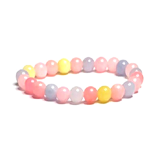 Morganit Armband elastisch Naturstein, Kugel 8 mm / 16-17 cm, Stein der göttlichen Liebe